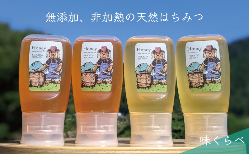 【先行予約 2025年6月30日より発送】合計1200g 天然蜂蜜 国産蜂蜜 非加熱 生はちみつ 岐阜県 美濃市産 味比べ 蜂蜜300g入りピタッとボトル4本セットC6 深田養蜂のハチミツ