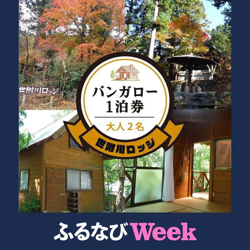 【ふるなびWEEK対象】【世附川ロッジ】『バンガロー宿泊券』1泊・大人2名様（BBQスペース付）