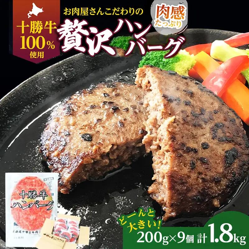 手ごねハンバーグ 200g×9個 十勝牛 ハンバーグ