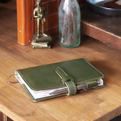 ふるさと納税 長岡京市 栃木レザー 手帳カバー B6サイズ 【オリーブグリーン】本革 |  | 03