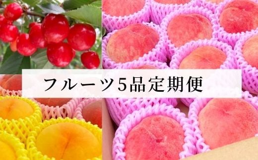 No.1609　フルーツ5品定期便 さくらんぼ/もも【2025年発送　先行予約】