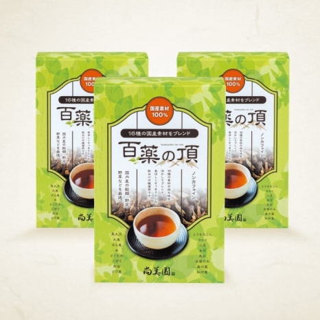 京都宇治健康茶「百薬の頂」 350g×3箱　〈お茶 茶 宇治茶 ブレンド 黒大豆 大麦 ハトムギ 米 とうもろこし ごぼう 小豆 杜仲茶 どくだみ 桑の葉 ウコン 健康茶 飲料 加工食品〉_イメージ2