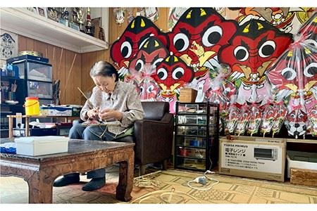 鬼凧（90cm） 《壱岐市》【鬼凧工房　平尾】[JCK001] おんだこ たこ タコ 特産品 郷土玩具 伝統民芸品 伝統工芸品 27000 27000円  コダワリ凧 こだわり凧 おすすめ凧 おススメ