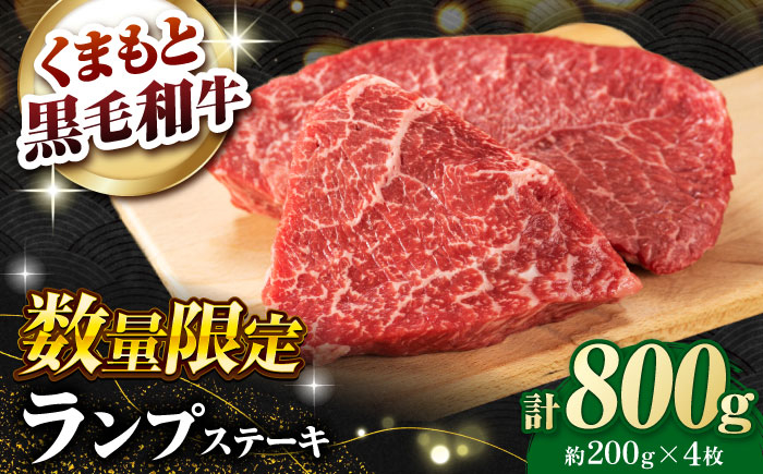 
            【数量限定】熊本県産 黒毛和牛 ランプステーキ 約800g（約200g×4枚）【有限会社 九州食肉産業】 [ZDQ160]
          