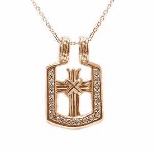 PT850/K18ピンクゴールド「2WAY」高級ダイヤペンダント【54525-5】