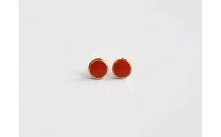 ピアス 丸 レッド K18 七宝 | ピアス アクセサリー Kenichi Kondo