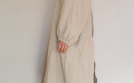 wappougi 麻ワンピース　割烹着　ベージュ（サイズ：フリー） ファッション 