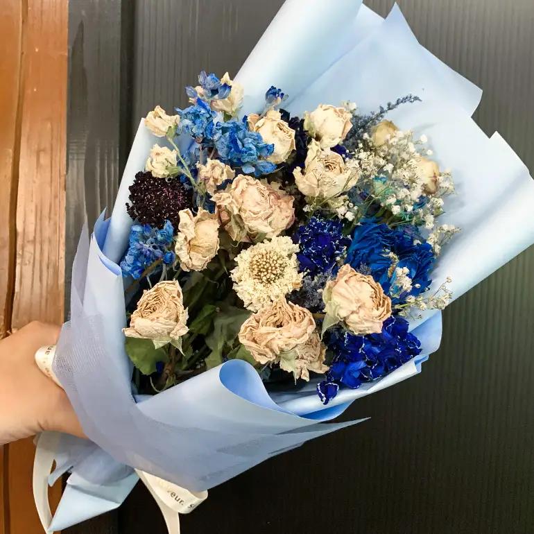 【ふるさと納税】ドライフラワー フラワーアレンジメント 縦50cm×横25cm おまかせ 花束 ブーケ スワッグ 神楽門前湯治村 萬珠沙華 広島 安芸高田市