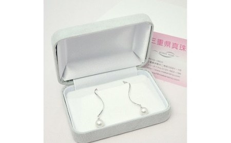302　アコヤ真珠7.5mmピアス(K18WG)