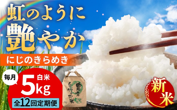 
                  【全12回定期便】 にじのきらめき 白米 5kg 糸島市産 糸島市 / 糸島の恵み コメ こめ ご飯 [AGR017]
                