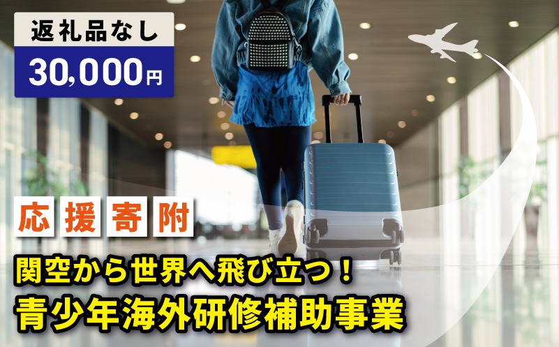 ON0033 【返礼品なし】関空から世界へ飛び立つ！青少年海外研修補助応援寄附（大阪府泉佐野市）