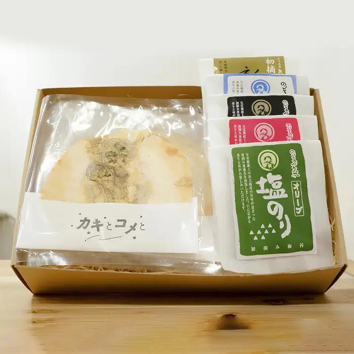牡蠣せんべい「カキとコメと」とのり5種セット No.042