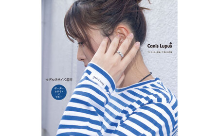 ボーダーロングTシャツ ホワイト×ブルー （S-XL）/ ロンT 長袖 ユニセックス ボーダー シンプル / 佐賀県 / Canis Lupus[41AAAN012]