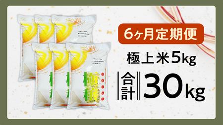 【 令和7年産 】 【 6ヶ月 定期便 】  極上ふるさと米 精米 5kg × 6回 ( 合計 30kg ) (茨城県共通返礼品 かすみがうら市)  [EX034sa]