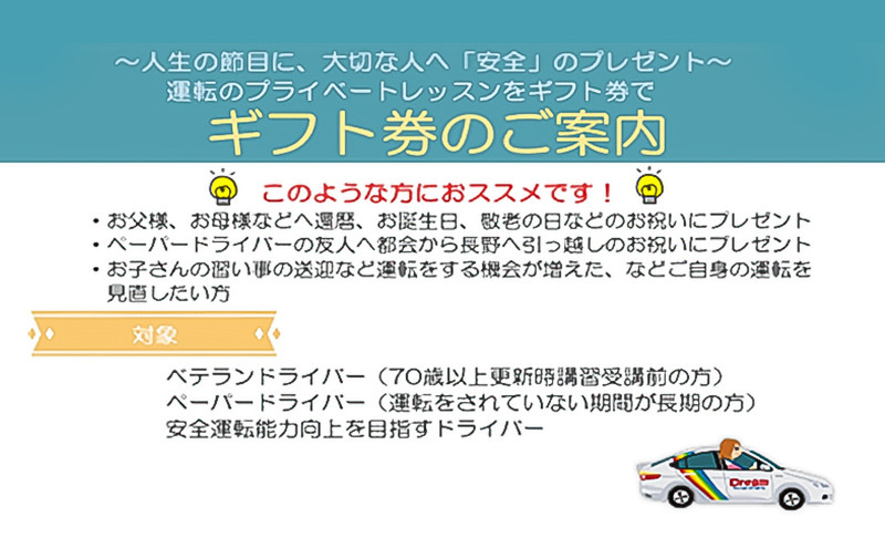ドリームモータースクール プライベートレッスン GIFT TICKET(昭和校限定） 1時間分×3枚 |  運転 レッスン プライベート スクール 人気 おすすめ 教習所 練習 ドライバー 初心者 ギ