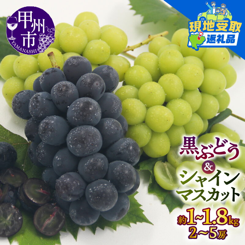 【ふるさと納税】 【楽天限定】 ぶどう シャインマスカット 巨峰 現地受取 引換券 果物 選べる 約1kg～1.8kg 2～5房 甲州市産 2025年 宿沢フルーツ農園 フルーツ 黒ぶどう ピオーネ 藤稔 ブラックビート ブラックキング 詰め合わせ セット 期間限定 9月 山梨県 10000 （SF）
