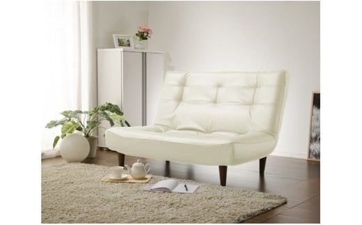 No.550 和楽ハイバックソファ2P　A40PVCレザーアイボリー ／ 家具 インテリア おしゃれ 椅子 神奈川県