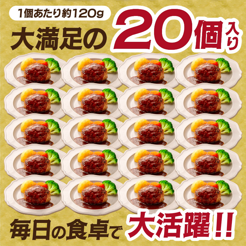 佐賀牛入り 熟成 ハンバーグ 約120g×20個 179-J1350