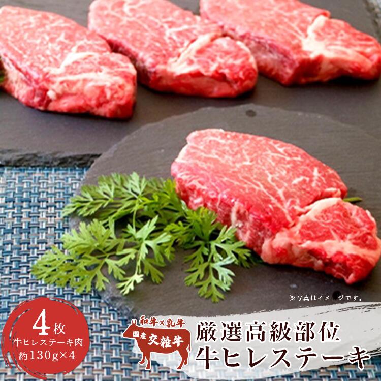 【ふるさと納税】厳選高級部位 牛ヒレ ステーキ 4枚 約520g 村下商事 | 茨城県 つくば市 厳選 高級 国産 高品質 焼肉 牛肉 ステーキ 牛ヒレ 牛 ヒレ おいしい つくば 柔らかい ギフト