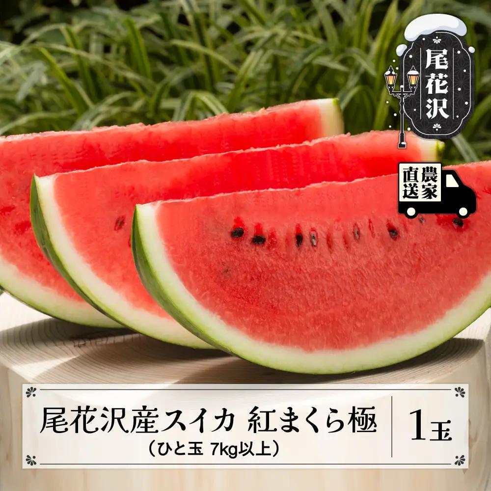 尾花沢産スイカ 紅まくら 極 きわみ 2Lサイズ(7kg)以上 1玉 kb-submk1