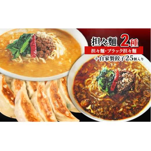 担々麺2種（担々麺・ブラック担々麺）＋自家製餃子25個入り ラーメン 麺類  FAD-1340