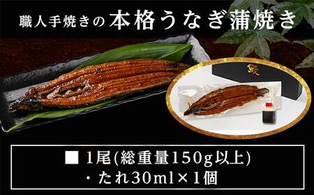 職人手焼きの本格うなぎ蒲焼き1尾_LG8-3310_(都城市) 鰻蒲焼 1尾 (総重量150g以上) タレ付き (30ml×1個) 国産うなぎの蒲焼き 特製たれ付き 冷凍 ウナギ かば焼き うなぎ
