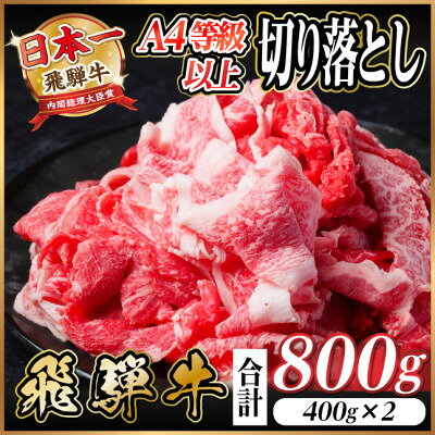 【ふるさと納税】飛騨牛 厳選切り落とし 800g(400g×2)　A4～A5等級　黒毛和牛　小分け【配送不可地域：離島】【1484849】