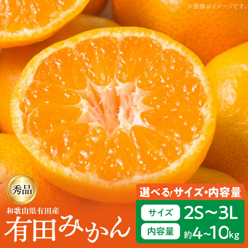 【ふるさと納税】【限定】【2025年先行予約】 高評価 秀品 有田みかん 選べる サイズ 内容量 2S ~ 3L 4 ~ 10kg 皮 剥きやすい 食べやすい ほどよい 甘さ 酸味 有田 みかん 温州みかん 紀州 果物 果実 おやつ デザート 食べ物 グルメ お取り寄せ 和歌山県 湯浅町 送料無料