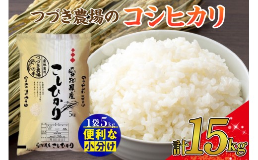 【白米】 令和7年産 つづき農場のコシヒカリ 15kg ｜コシヒカリ 白米 令和7年産 おいしい ごはん 炊き立て 甘み ふっくら 産直米 お取り寄せ 主食 米 食卓 お弁当 愛知県 阿久比町