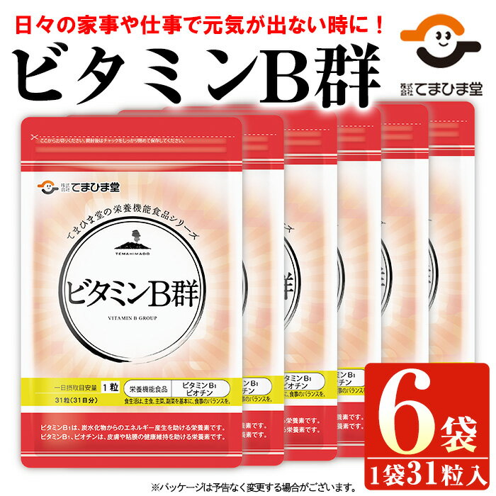 【ふるさと納税】ビタミンB群(31粒×6袋・計186粒)鹿児島 日置市 健康食品 サプリ 栄養バランス 食生活 安心安全 ビタミン 【てまひま堂】