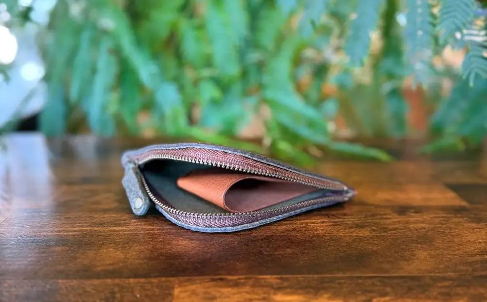 屋久鹿レザーの島財布 グリーン｜財布