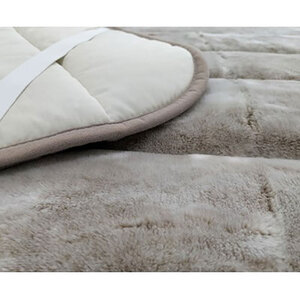 ＜シングル＞備長炭混わた入り　フェイクファー敷パッド＜ベージュ＞　BFP-10S-BE