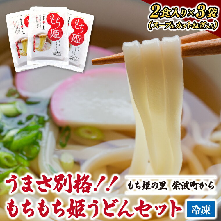 【ふるさと納税】もちもち姫うどん 紫波町産 小麦 (2食入×3袋) 冷凍 小分け (AI012)