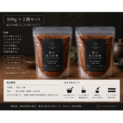 
                  穂谷産黒豆無添加味噌　500g×2個【1786704】
                