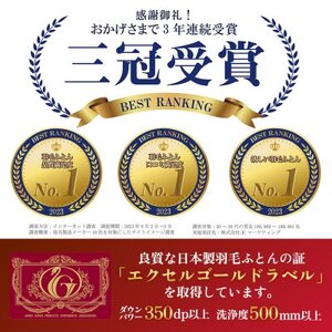 【抗菌・抗ウイルス加工】本掛け羽毛布団(セミダブル)綿100% 日本製 秋冬【甲州羽毛ふとん】【1502618】