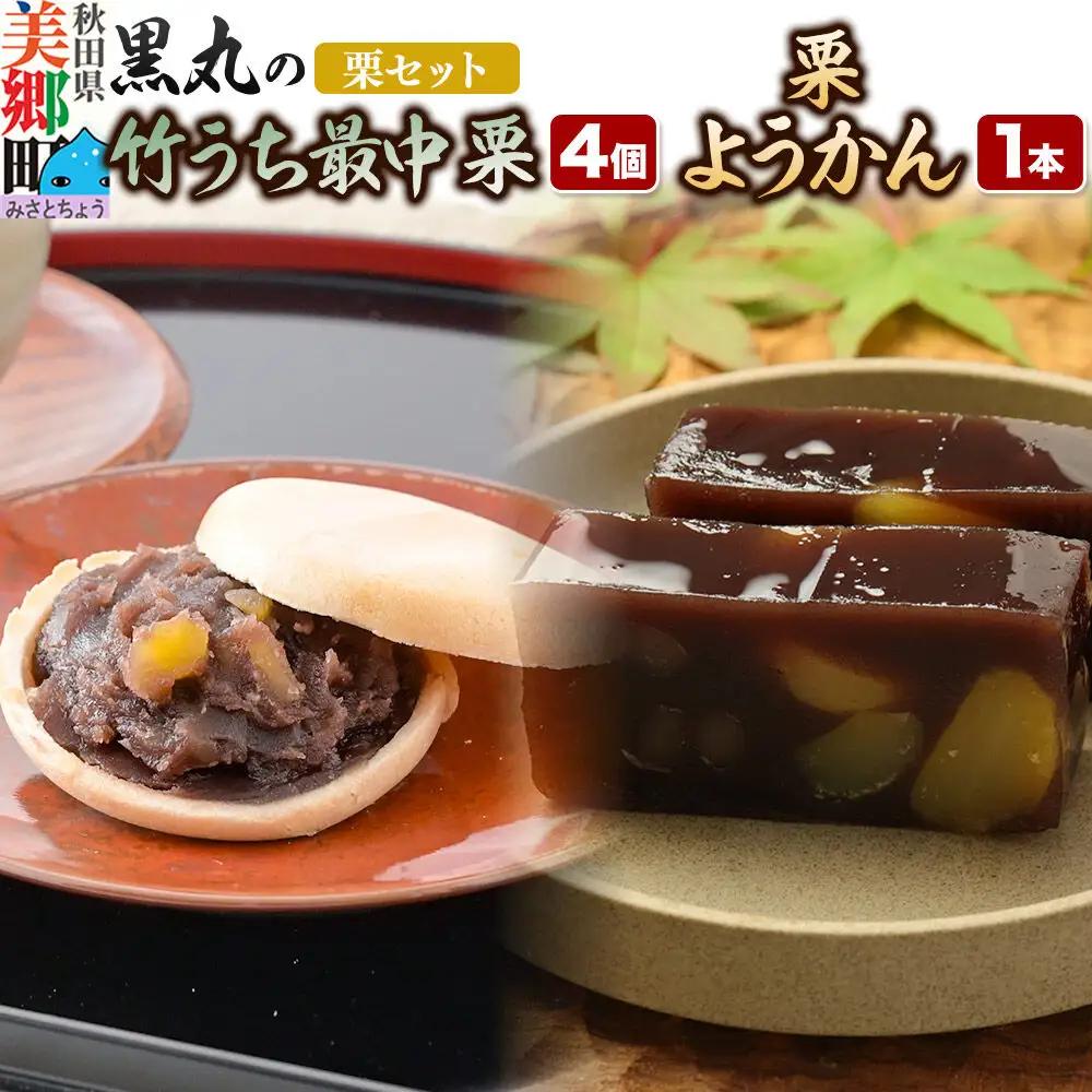 《栗セット》最中と羊羹 竹うちもなか【栗】4個・栗ようかん1本 