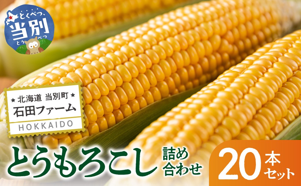 
                  【2026年出荷】【先行予約】【数量限定】石田ファーム とうもろこし 詰め合わせ２０本セット 北海道 当別町 st-p
                