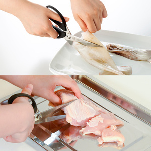 ナイフとしても使える！ ステンレス製キッチンはさみ 収納ケース付／キッチン用品　はさみ　鋏　