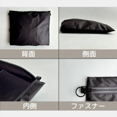 ふるさと納税 名古屋市 【黒】B5が入る軽いナイロンフラットポーチ　バッグインポーチ |  | 03