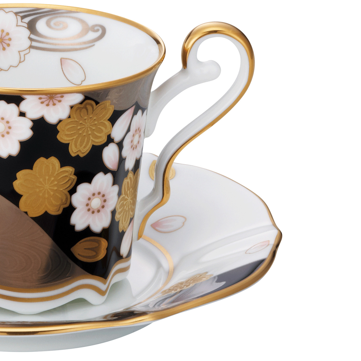 あやみなも コーヒーカップ＆ソーサー（夜桜金銀彩） H1119_イメージ3