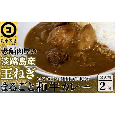 
丸小本店 老舗肉屋の淡路島産の玉ねぎまるごと和牛カレー 2人前450g×2個セット レトルト ビーフカレー 国産牛 恵那市 / テンポイント [AUFN012]
