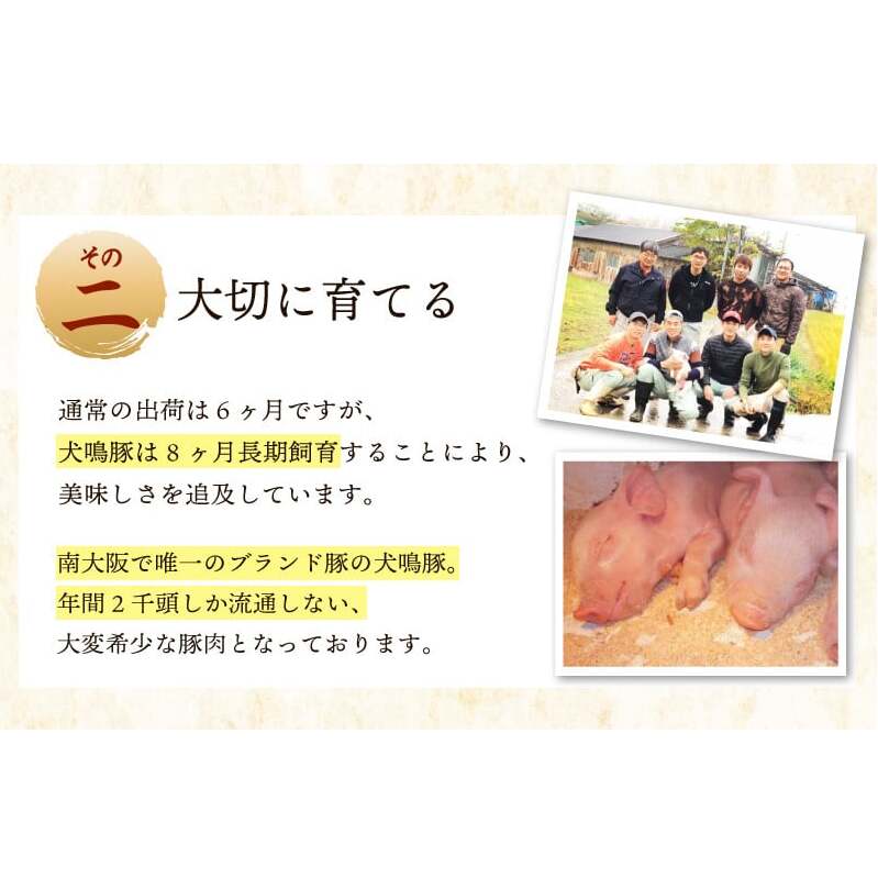 【期間限定】犬鳴豚 味噌鍋セット 8人前 小分け 4P 切り落とし＋手作りプレミアムハンバーグ（2個入り）【国産 豚肉 簡単調理 泉佐野ブランド豚 犬鳴ポーク】 099H2818-1_イメージ5