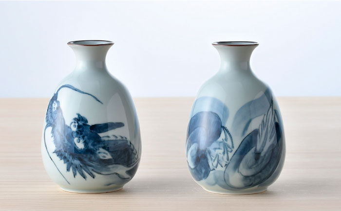 【波佐見焼】龍絵 徳利・盃 3点セット 食器 酒器 猪口【松幸陶芸】 [HB51]