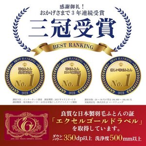 【抗菌・抗ウイルス加工】合い掛け羽毛布団(シングル)綿100% 日本製 防ダニ【甲州羽毛ふとん】【1502608】