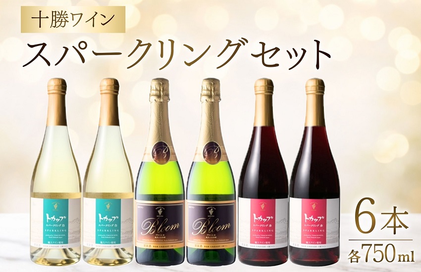 十勝ワイン スパークリング6本セット（4種類） ブルーム トカップ 北海道ワイン 北海道池田町 食前酒 お祝い パーティー