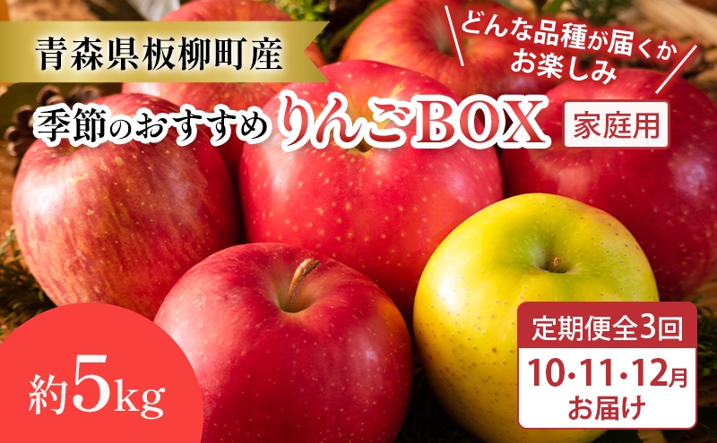 
                  【定期購入3回】【どんな品種が届くかお楽しみ】季節のおすすめりんごBOX/家庭用/詰め合わせ/10月・11月・12月/約5kg　青森県　りんご　リンゴ　林檎　フルーツ　くだもの　果物
                