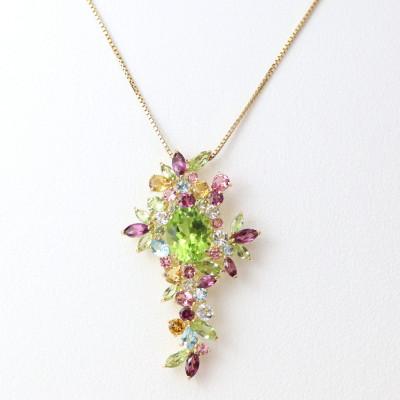 ふるさと納税 山梨市 K18ペリドット マルチカラーペンダント |  | 01