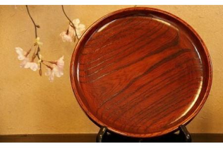 小田原漆器　7寸薄盆【漆塗り 国産天然木 おしゃれ プレゼント 記念 お祝い ふっくらとしたデザイン 木製食器 日用品 キッチン用品 木製 直径205mm×高さ23mm 小田原漆器 神奈川県 小田原市 盆 盆 盆 盆 盆 】