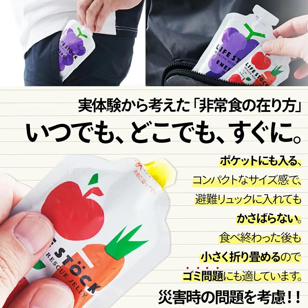 非常食 保存食 LIFE STOCK備蓄ゼリー お1人様3日分セット 【04209-0078】 コンパクト  防災食 非常食 保存食 避難食 高カロリー アレルギー対応 水分補給