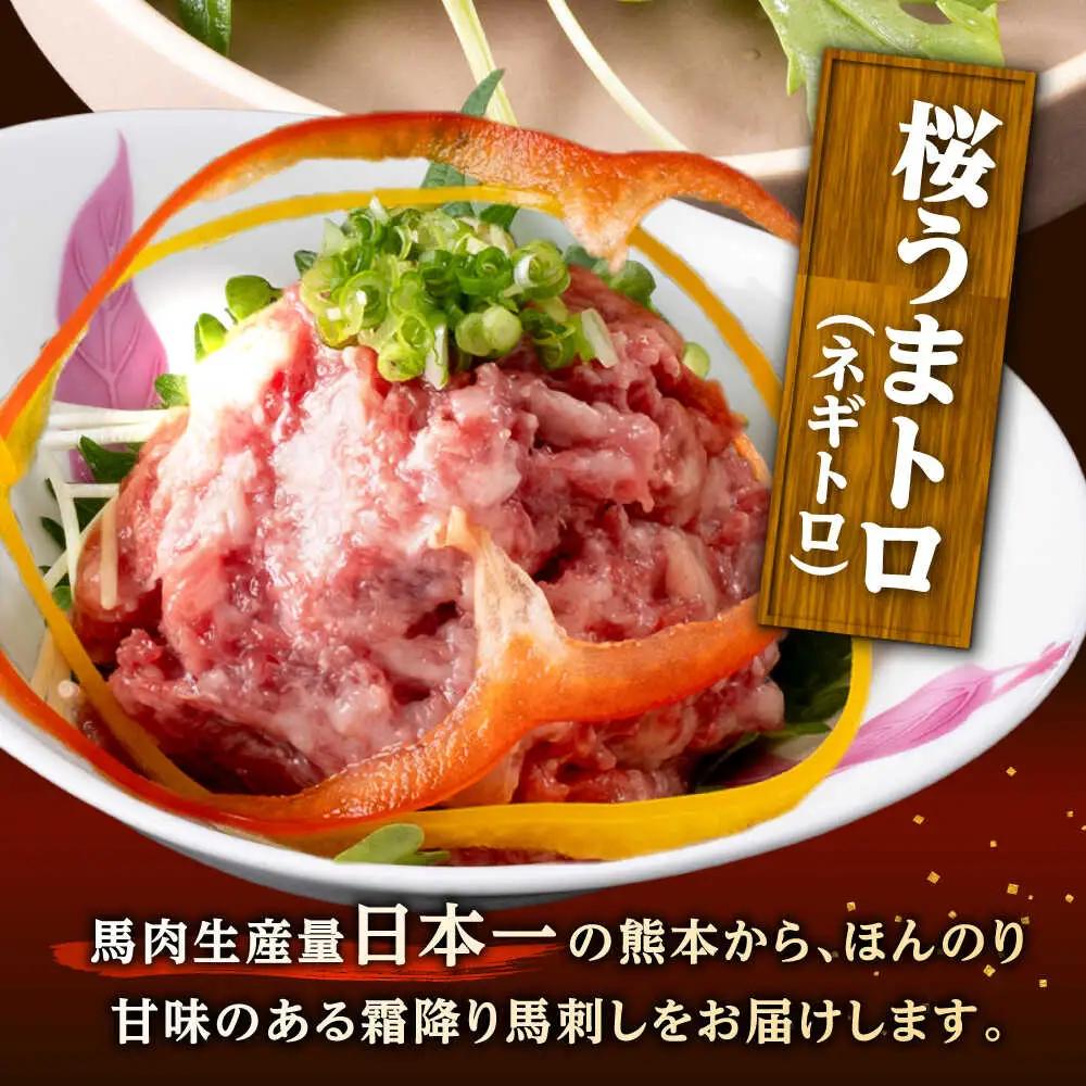 令和8年熊本地震復興支援 鮮馬刺し ユッケ 桜うまトロ ネギトロ セット 計約1kg  馬刺し[AYAF018]